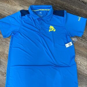 NWT runDisney Blue/Yellow Polo Shirt  Men’s Sz Large